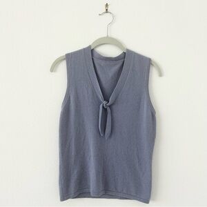 Lavender Soft Sleeveless Tie Detail Sweater